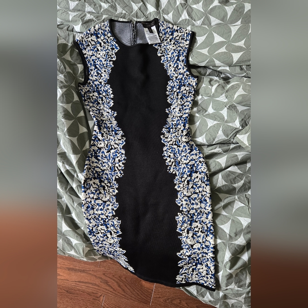 BCBG Black and Blue Sequin Embellished Mini Dress